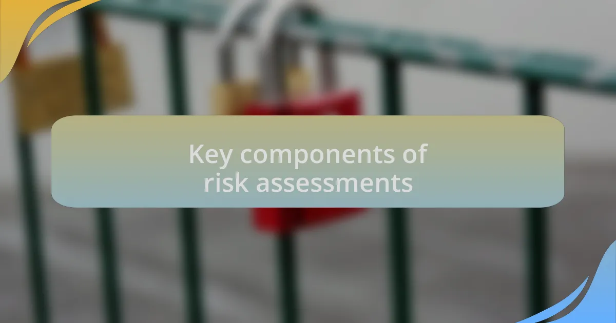 Key components of risk assessments