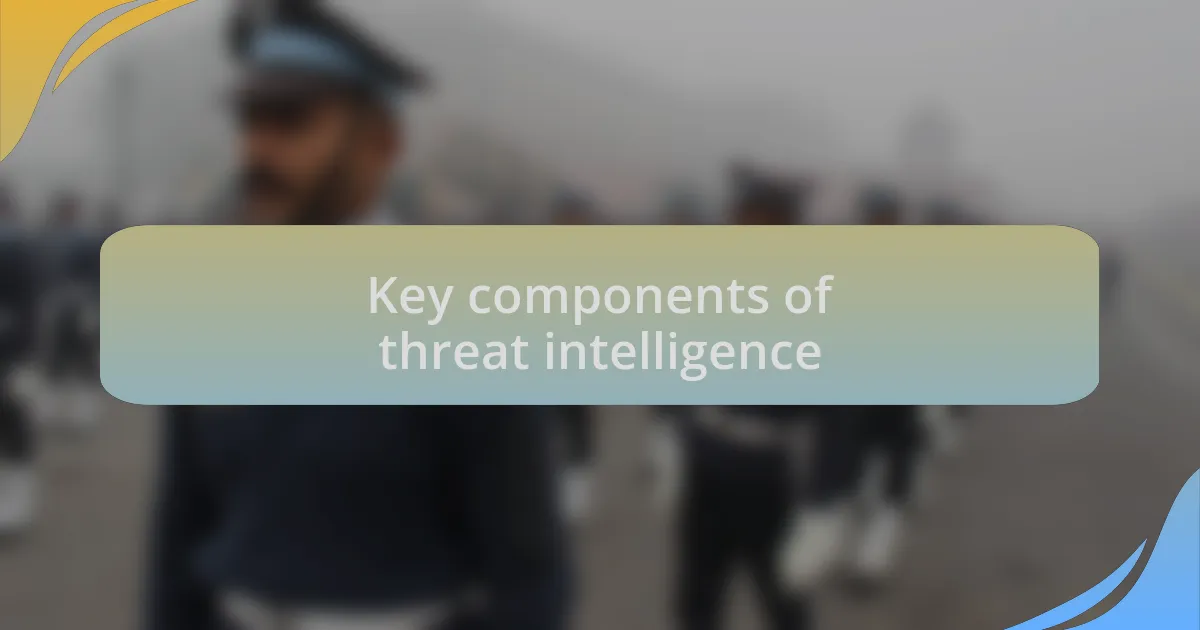 Key components of threat intelligence