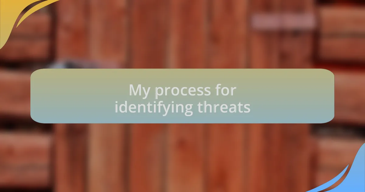 My process for identifying threats