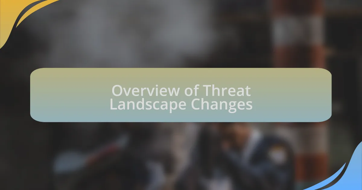 Overview of Threat Landscape Changes