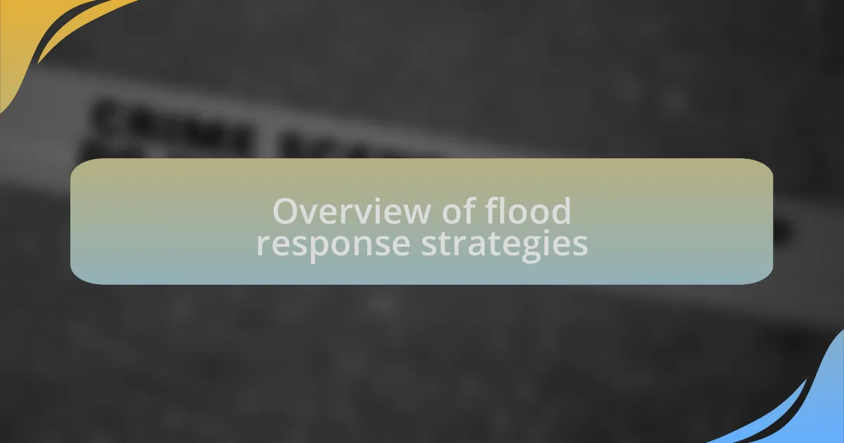 Overview of flood response strategies