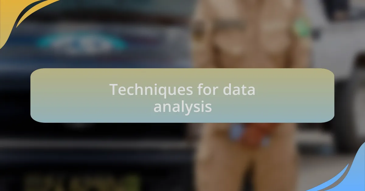 Techniques for data analysis