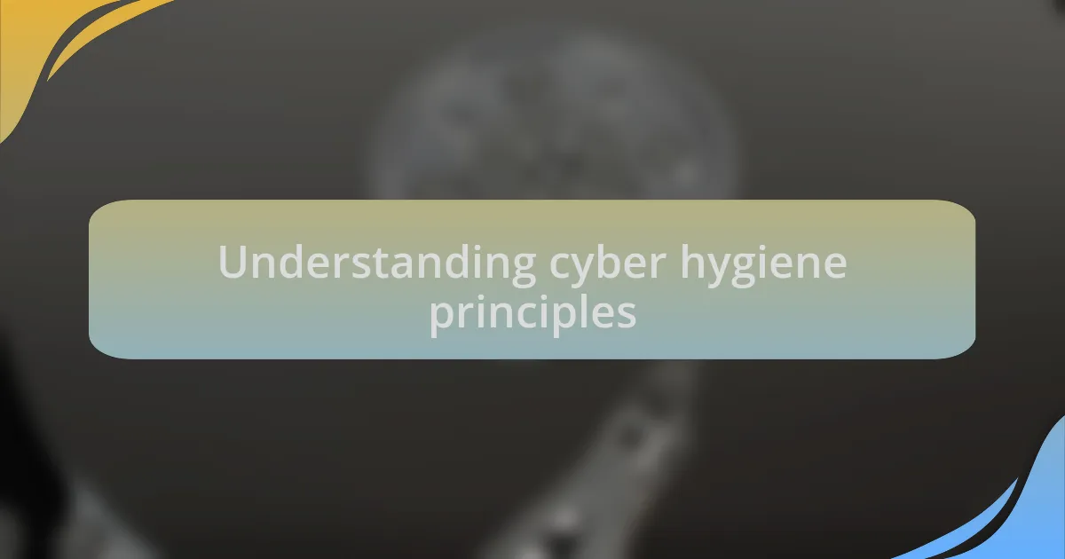 Understanding cyber hygiene principles